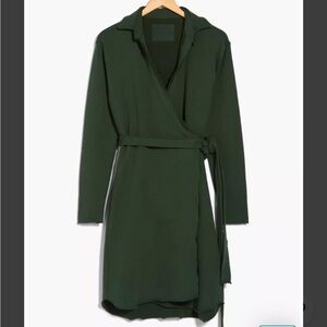 Frank & Eileen Womens Willa Wrap Dress Sz XS Green LS Triple Fleece